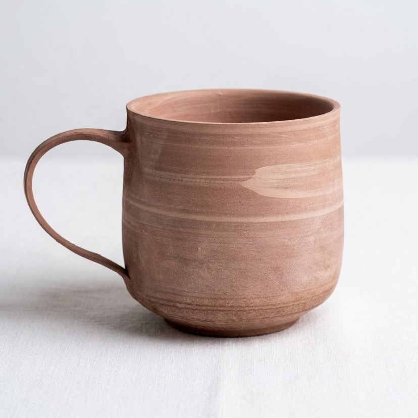 Raw cup with earthy glaze