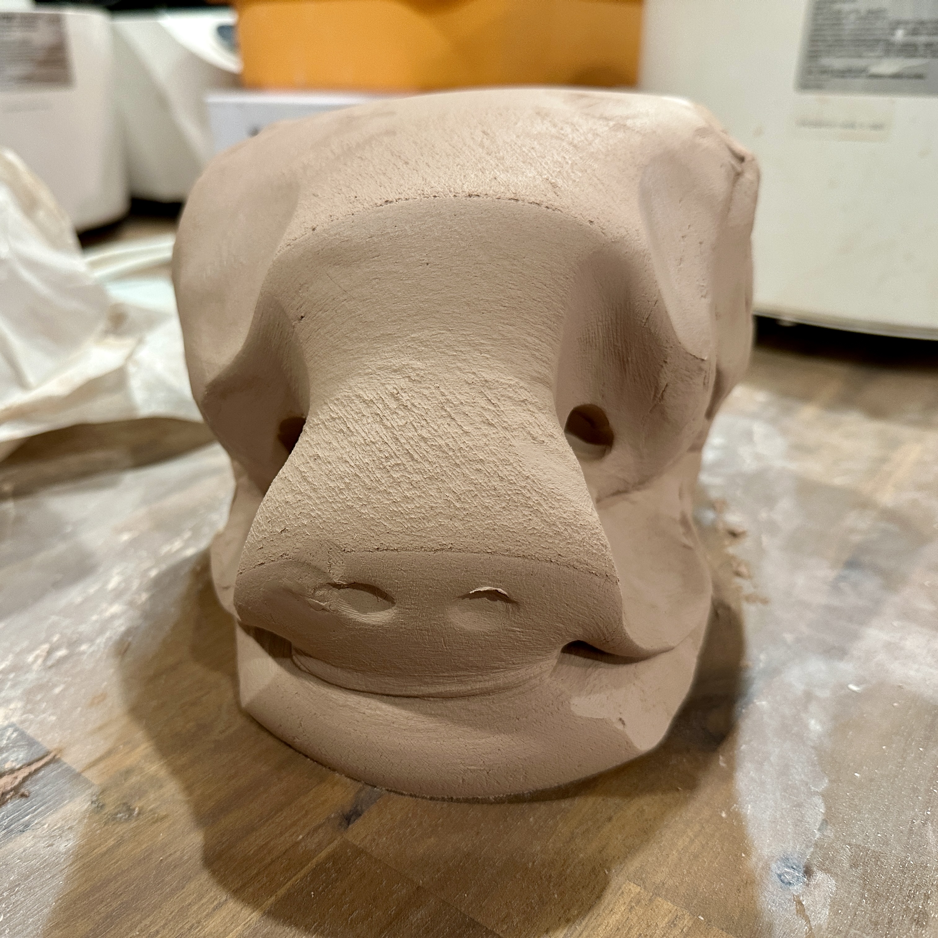 Handcrafted ceramic piece in natural lighting